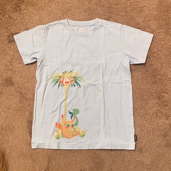 POKÉMON Light Blue Tropical Pikachu Palm Tree Tee, size 13 - Picture 2 of 8
